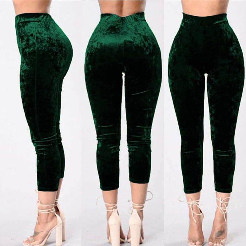 2019 весна лето вязанные золотые бархатные леггинсы тонкие женские повседневные