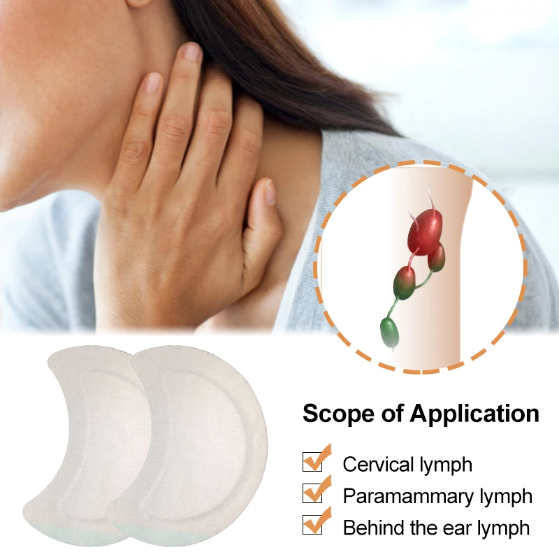 

10Pcs Lymphatic Detox Neck Patch Anti Swelling Herbs Lymphosis Stickers Medical Plaster Relaxation Health Body Care