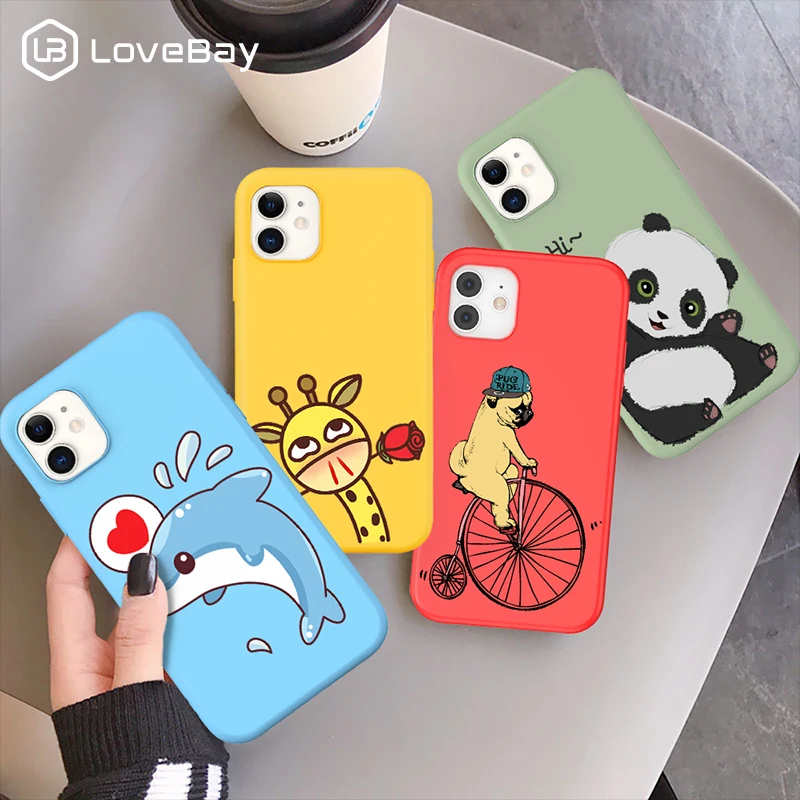 Чехол Lovebay для телефона с милыми животными Акула утка Пингвин панда Жираф iPhone 11 13