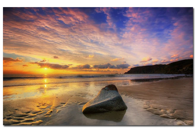 Закат-тропический пляж морские волны Искусство Холст плакат печать живопись