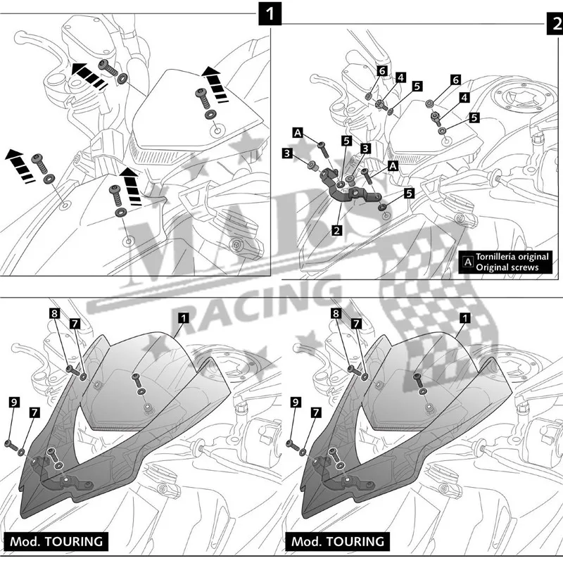 Мотоцикл ветровое стекло Viser козырек дефлектор ветрового стекла подходит для