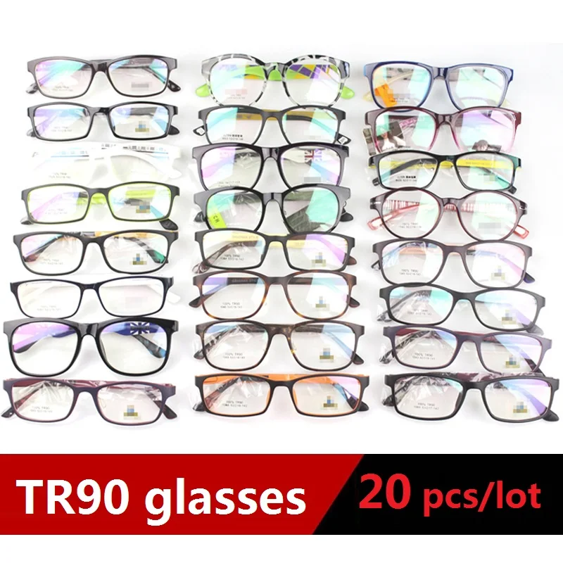 Cubojue Wholesale Glasses Frame Women Men 20 Pcs/lot TR90 Eyeglasses Male Students Spectacles Full Rim