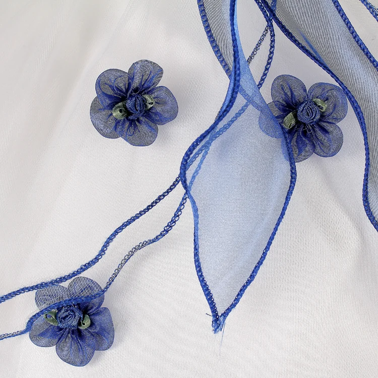 Пышное платье детское официальное бальное для девочек лоскутное с цветочным