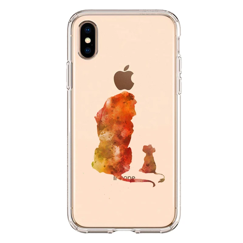 Милый мягкий силиконовый чехол из ТПУ с изображением короля льва Simba для телефона iPhone XS MAX 6 6S 7 8 Plus X XR прозрачный чехол