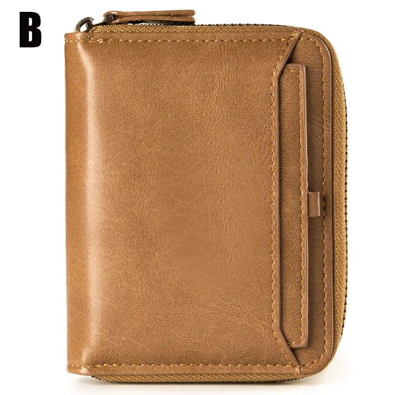 

Wallet Men Carteira Masculina Men Zipper Pu Leather Short Wallet Id Credit Cards Holder Billfold Purse Gifts Кошелек Мужской