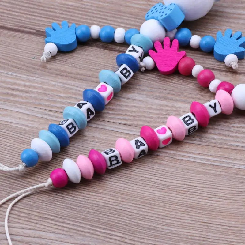 

Baby Pacifier Clip Chain Infant Boys Girls Letters Toys Teether Pacifier Chain Holder Baby Nipple Feeding F3ME