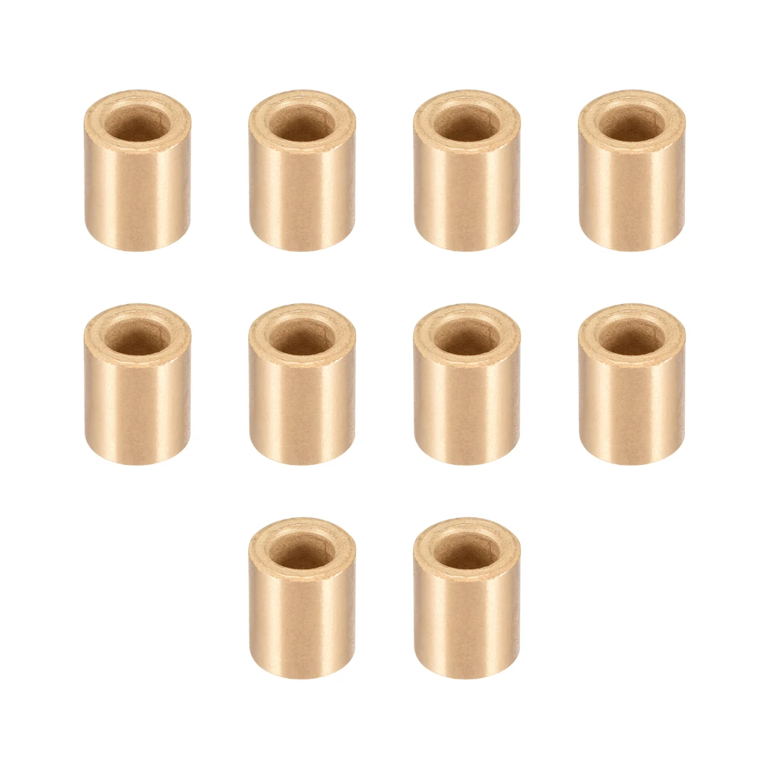 

Uxcell 10pcs Self-Lubricating Bearing Sleeve, 6mm Bore x 10mm OD x 12mm Length Sintered Bronze Bushings