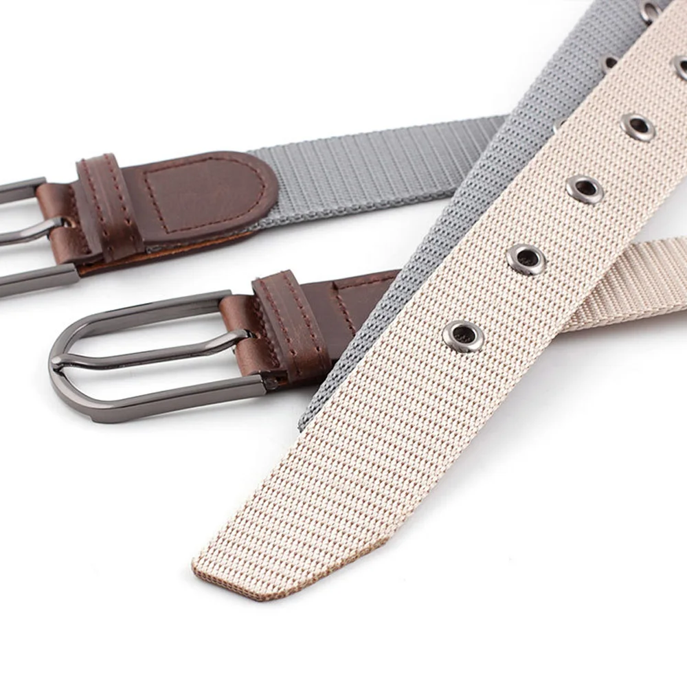 Мужские Плетеные брезентовые ремни для джинсов классические с пряжкой