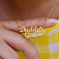 stainless steel new daddys girl necklace parents daughter family member clavicle chain fathers day gift