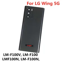 Original Glass Battery Back Cover For LG Wing 5G Phone Housing Rear Door Panel Case Chassis Lid With Adhesive Camera Lens Frame