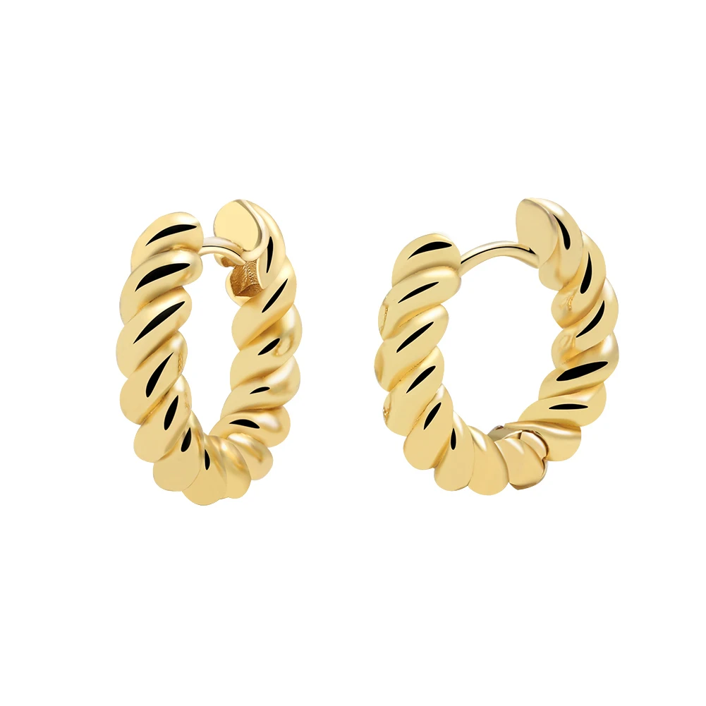 

Miwens Copper Twisted Small Hoop Earrings for Women Minimalist Gold Color Metal Circle Tiny Hoops Huggie Ear Buckle Jewelry Gift