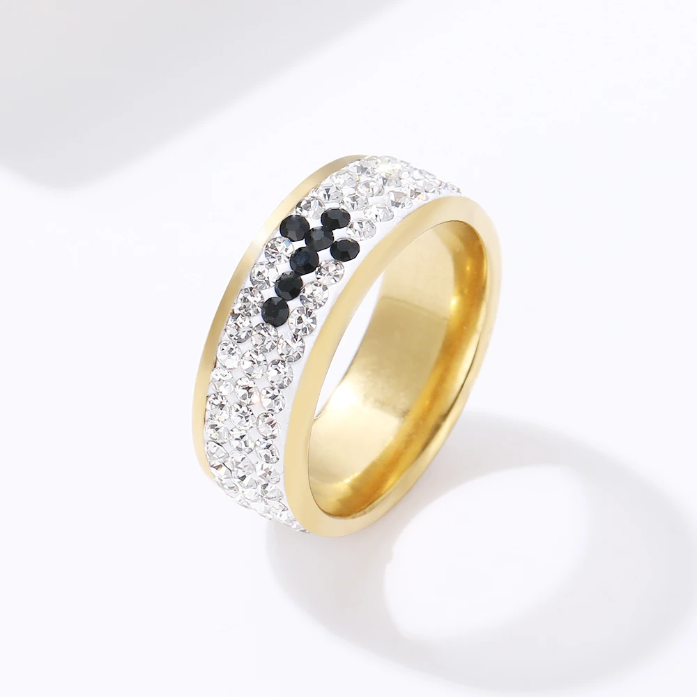 Женские винтажные кольца DOTIFI черные и белые классические из нержавеющей стали