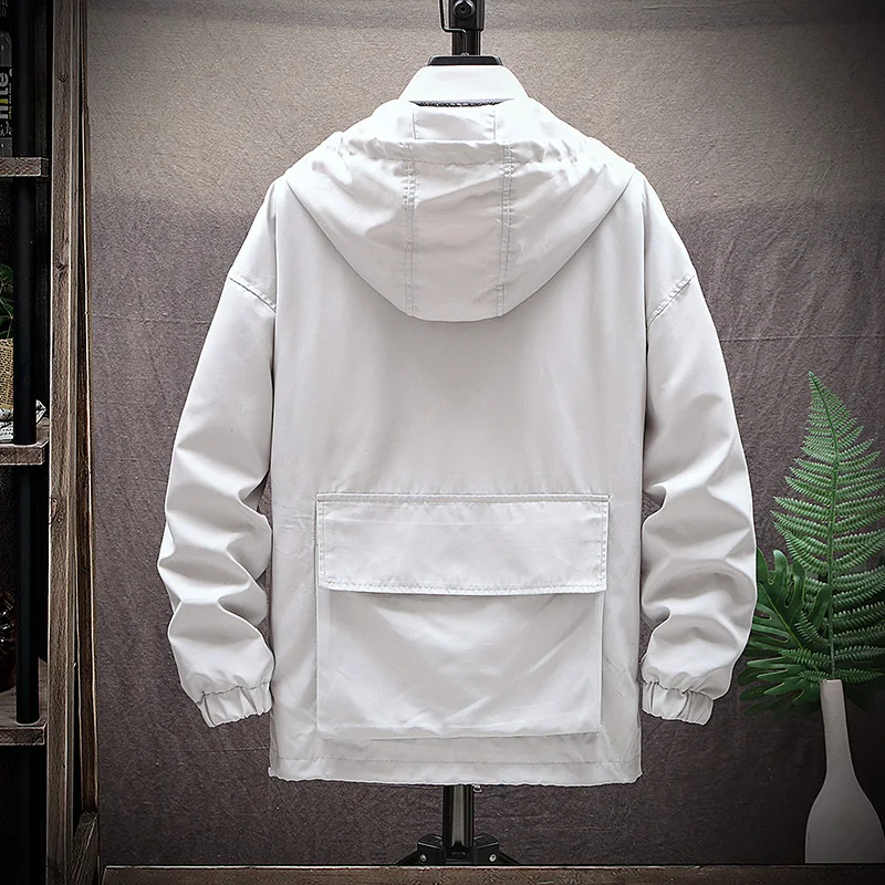 Мужская куртка с капюшоном HCXY2019 Повседневная модная большими карманами для