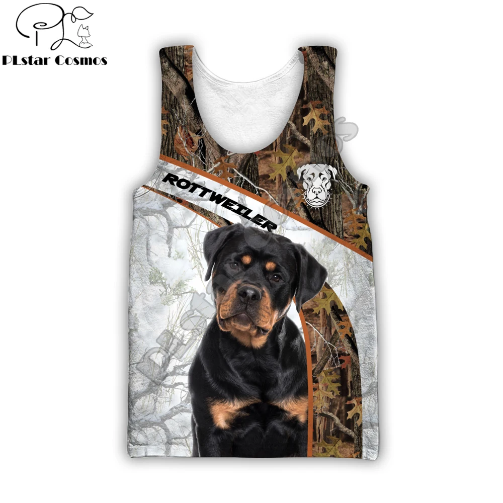 Красивое животное любовь ротвейлера 3D печатных мужской жилет в стиле Харадзюку