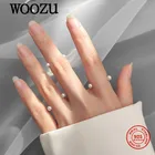 Женское регулируемое кольцо с жемчугом WOOZU, Открытое кольцо из стерлингового серебра 925 пробы в Корейском стиле, Подарочная бижутерия для вечеринок