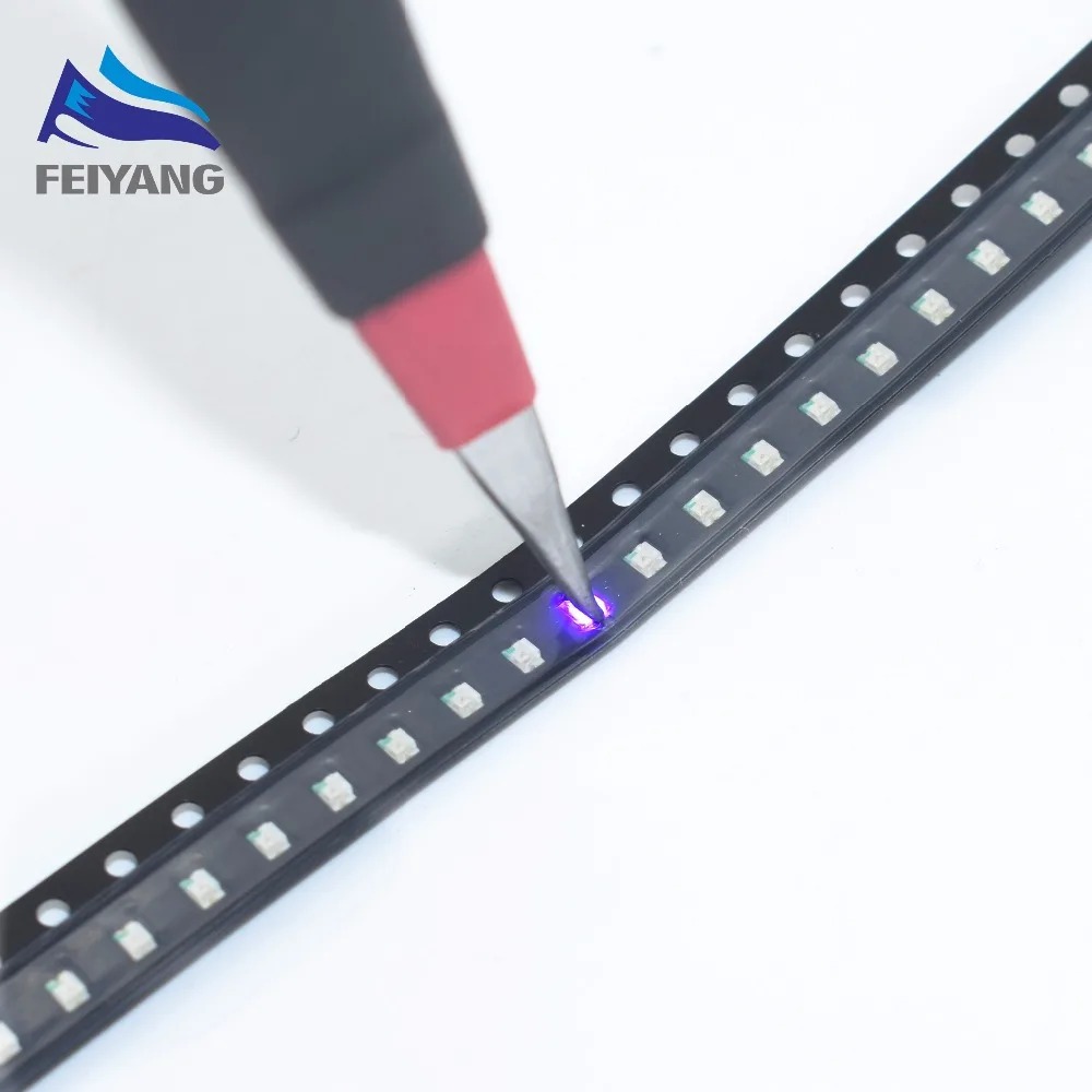 100 шт. 0805 Фиолетовый УФ SMD лампа бисер led 2012 светильник светодиод 3В 390 400нм 2 0*1 2*0 8