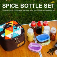 10pcs outdoor seasoning bottle set bbq spice jar condiment pepper salt container outdoor camp barbeque accessories
