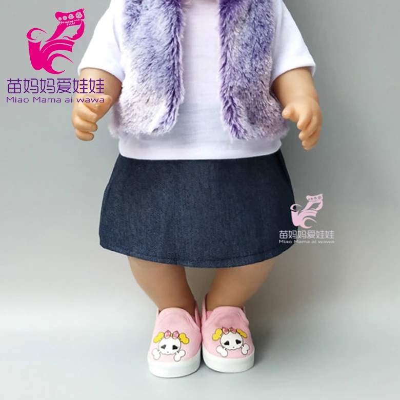 Кукольная одежда для кукол рожденных 43 см платье в горошек с нижним бельем и