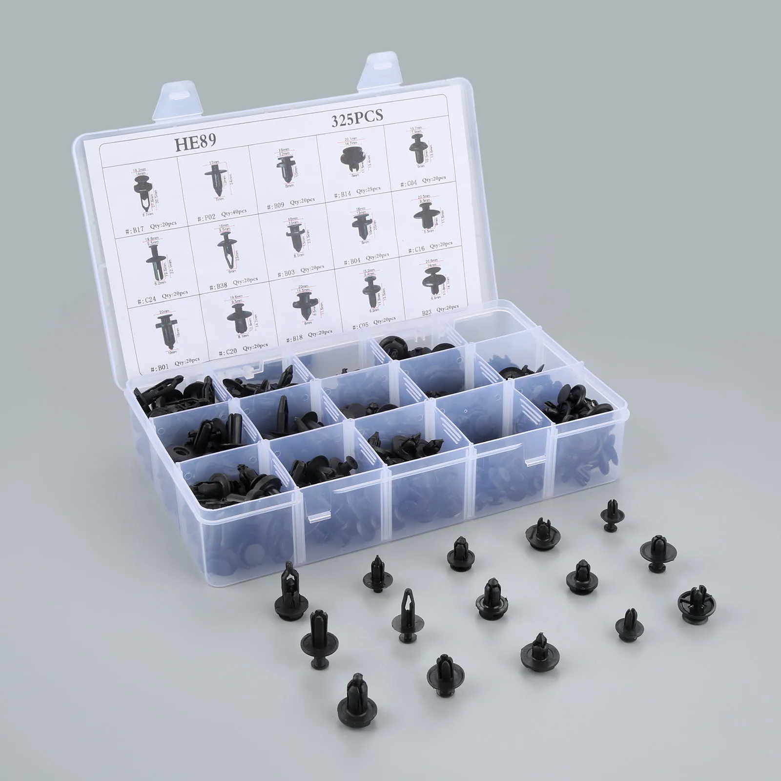 12 видов 325 шт. разнообразные автомобильные крепежи фиксаторы для бампера