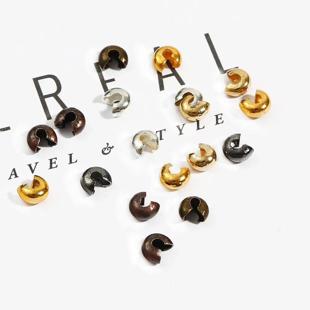 Бусины с обжимом из сплава 3 мм/4 мм/5 мм 100 шт аксессуары для изготовления