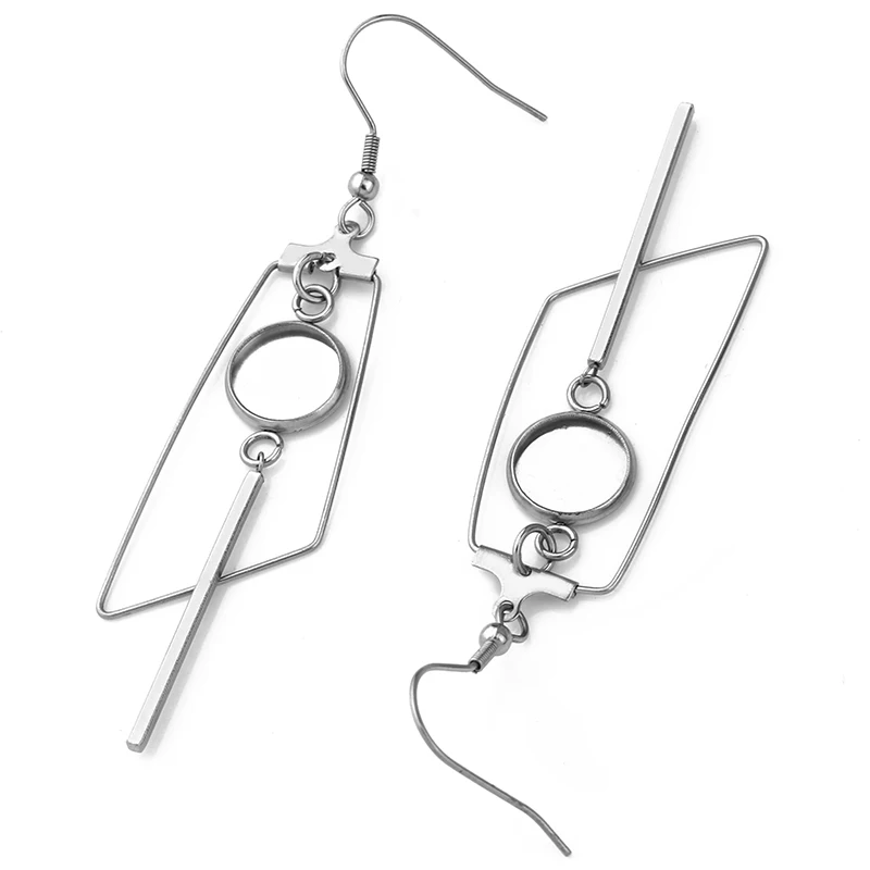 6pcs Stainless Steel Earring Hooks Fit 6mm 8mm 10mm 12mm Cabochon Earring Base Settings Blank Earrings Bezel Trays DIY  Findings