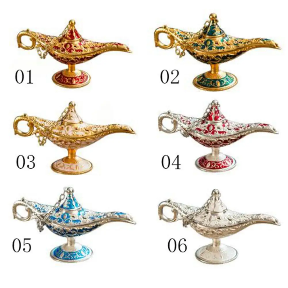 Металлическая резьба Аладдин лампа ретро статуя из алюминиевого сплава