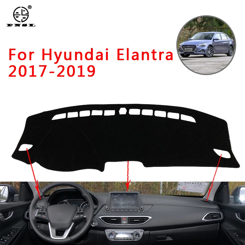 PNSL коврик для приборной панели автомобиля Hyundai Elantra 2017 2018 2019 противоскользящий с