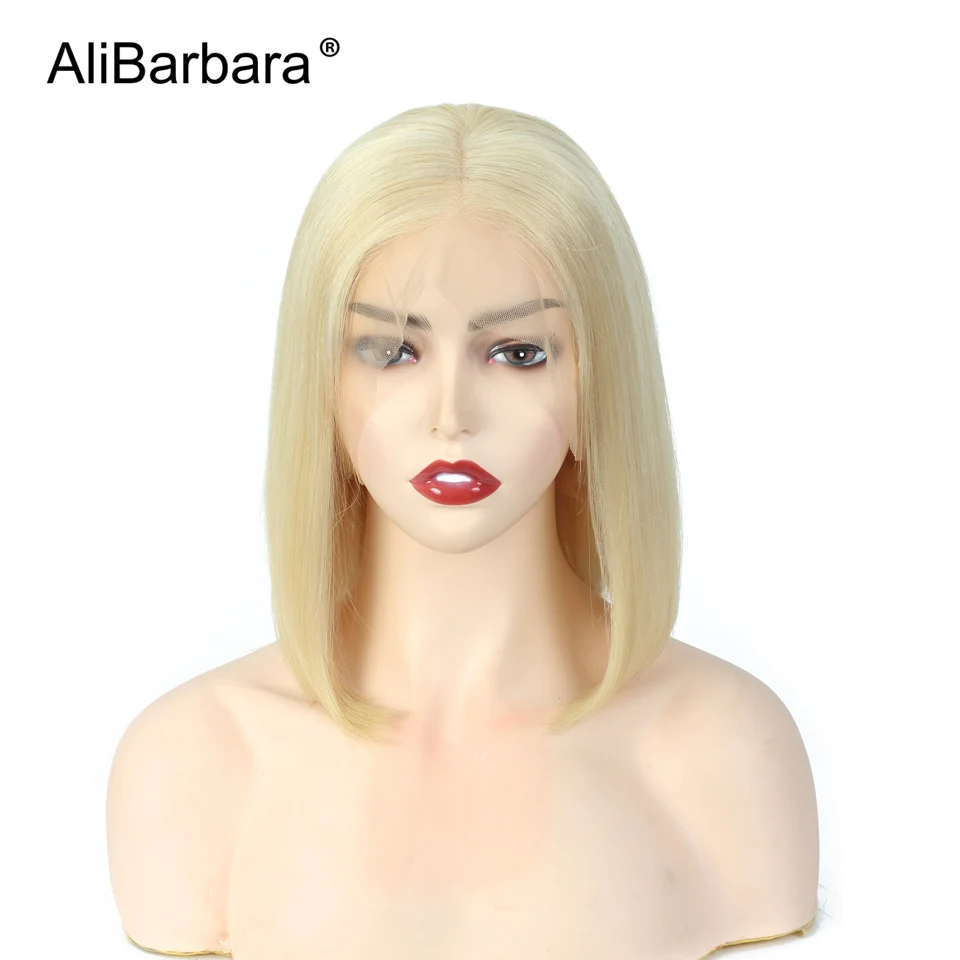 Brazilian Straight 613 Bob Lace Front Wig 150% Density Blonde Remy 13x4 Short Human Hair Wigs | Шиньоны и парики