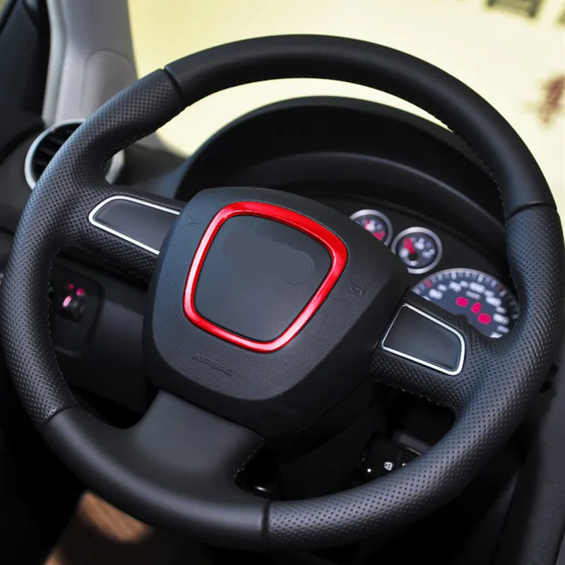 

Car Steering Wheel Decorative Ring Metal 3D Sticker For Audi A3 A4 Q3 Q5 A5 Auto Accessories Interior Decal Cover Stickers Rings