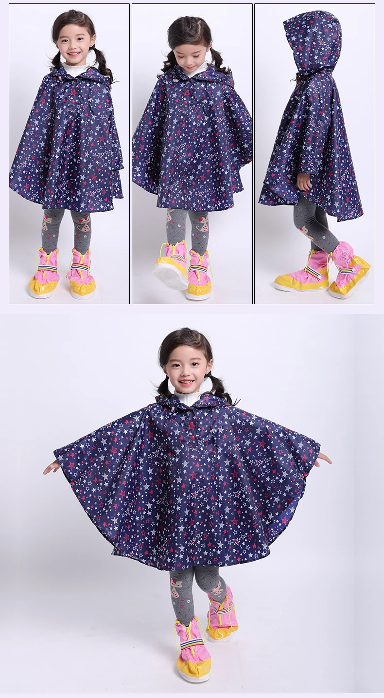 Freesmily/Стильная Детская куртка для дождя водонепроницаемое пончо дождевик Пальто