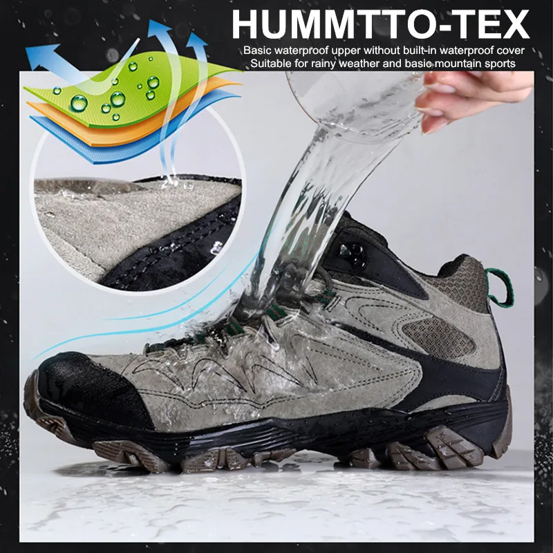 Online HUMTTO Sepatu Hiking Sneakers Tahan Air Pria Untuk Pria Sepatu Bot Trekking Kulit Pria Sepatu Bot Pergelangan Kaki Taktis Berkemah Berburu Gunung