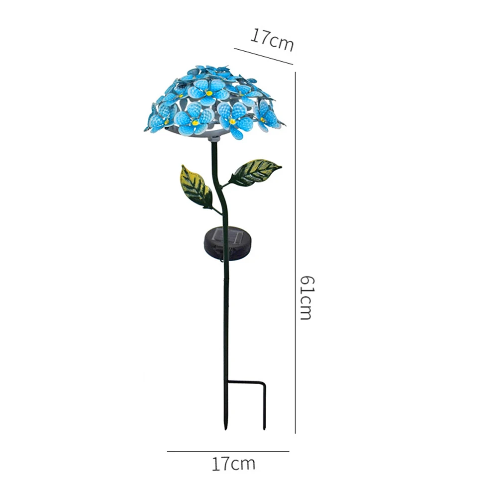 

LED Solar Light Artificial Hydrangea Simulation Flower Outdoor Waterproof Garden Lawn Yard Art for Home Courtyard Decoration