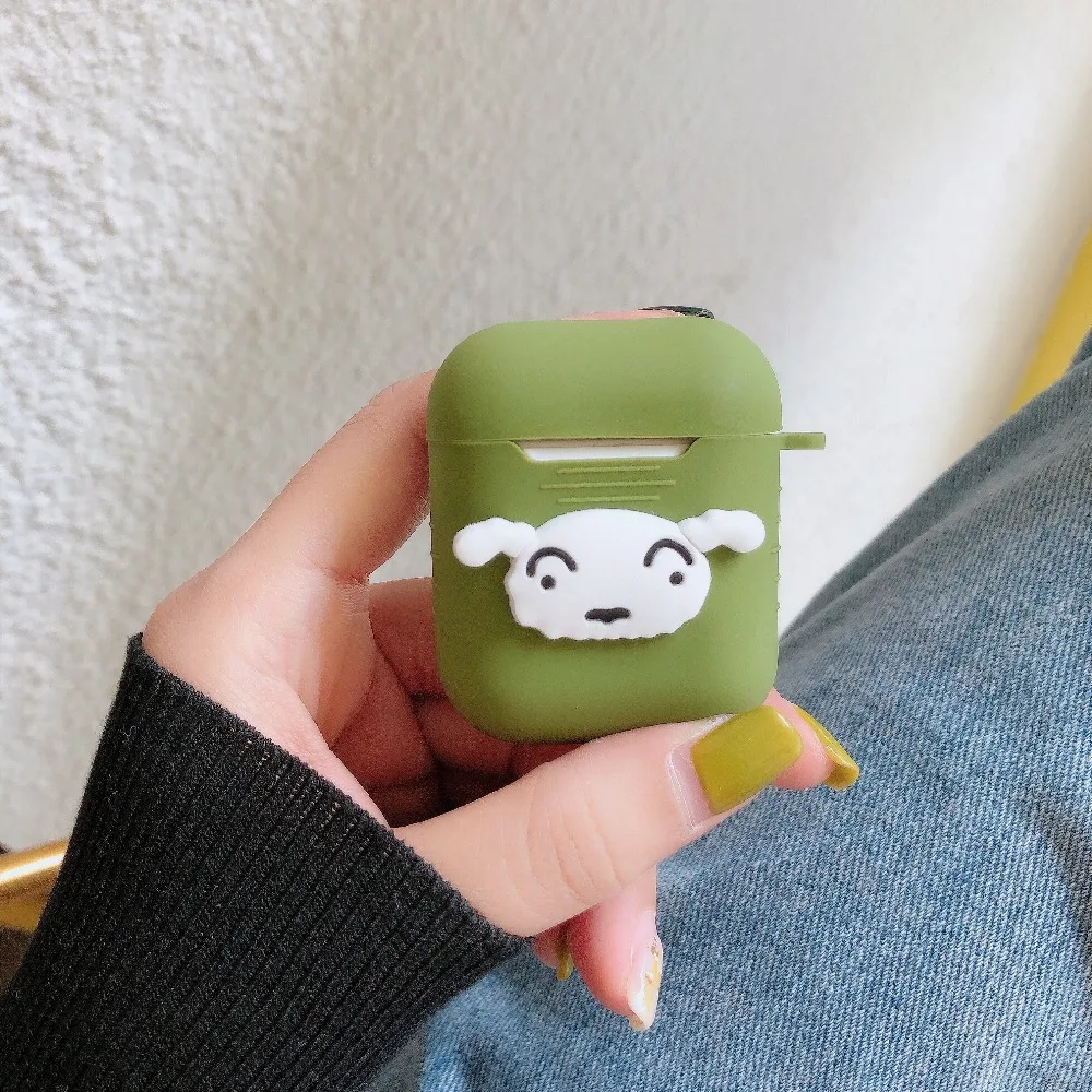 For Airpods No Face Man Silicone Case Protective Cover Fundas for Apple airpods 2 Accessories box with finger Anti-lost ring