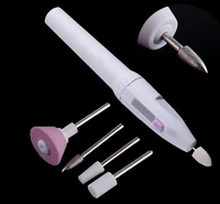 mini nail electrical polisher with 5 drill heads nail art tip manicure toenail drill file tool nail grinder polisher set hot new