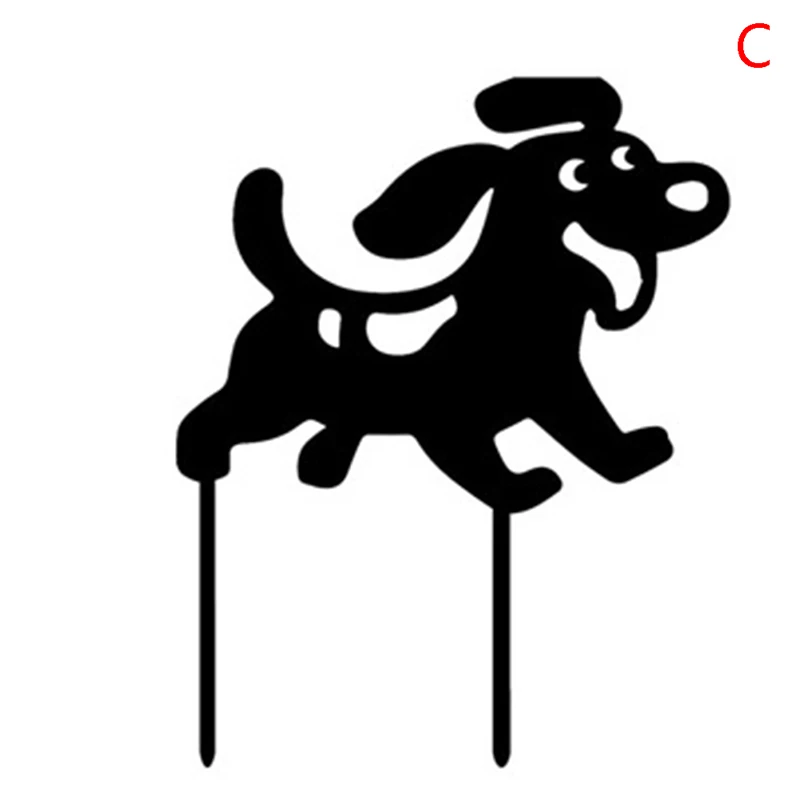 

1pcs Art Outdoor Decor Metal Statue Hollow Dog Figure Ground For Yard Insert Decor