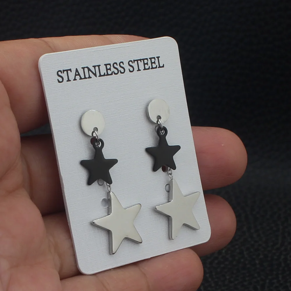 Простые серьги капельки серебристого цвета модные ювелирные из нержавеющей