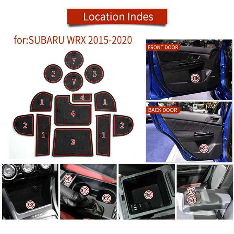 

Коврики для автомобильных ворот, подставки и консоли, аксессуары для салона Subaru WRX Sedan 2015-2020