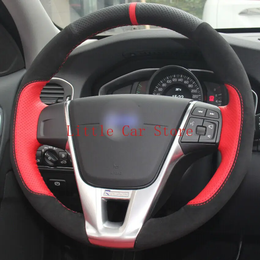 

DIY Stitching Suede Leather Steering Wheel Cover For Volvo S60 V40 V60 V70 Interior Accessorie