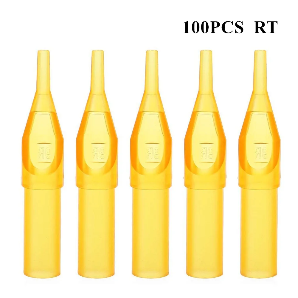 

100pcs Disposable Tattoo Tips Assorted Size Sterilize Tattoo Tips Tubes 3R 5R 7R 9R 11R 13R for Tattoo Needles Tattoo Grip