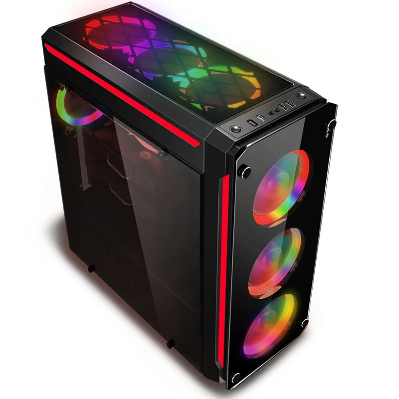 452*208*495 мм E-ATX diy игровой компьютер PC чехол боковая прозрачная стеклянная панель