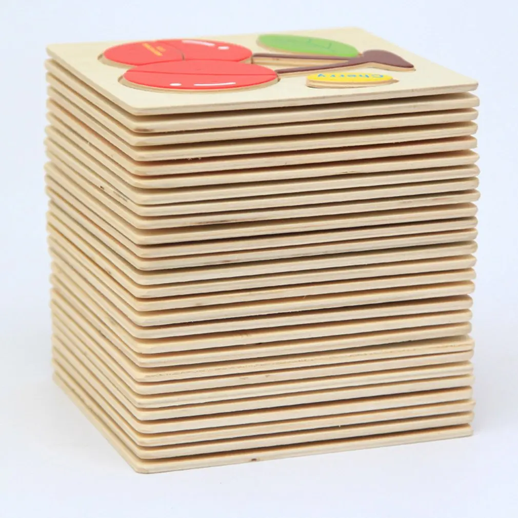 DIY 3D деревянные головоломки игрушки для детей мультфильм животных Развивающие