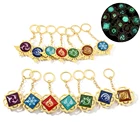 Брелок для ключей Genshin Impact, с гидро-Пиро, Dendro, Anemo, электро, крио, гео, 7 элементов, оружие, светящийся глаз Божий, подарок