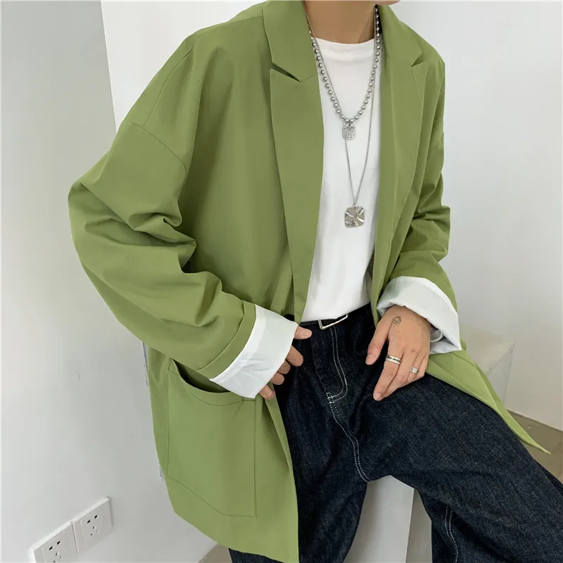 

2020 Men's Fashion Trendy Casual Outerwear Handsome Suit Jackets Western Clothes Coats 6 Color Long Blazers Plus Size M-3XL