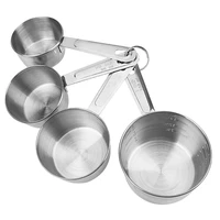 baking tools stainless steel 4pcsset measuring tools kichen accessories for flour food coffee cooking with scale measuring cup