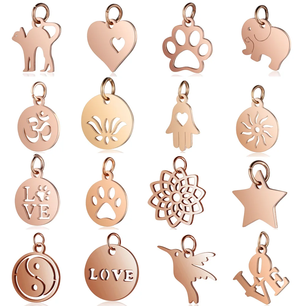 5 шт./лот Подвески OM из розового золота оптовая продажа подвесок нержавеющей