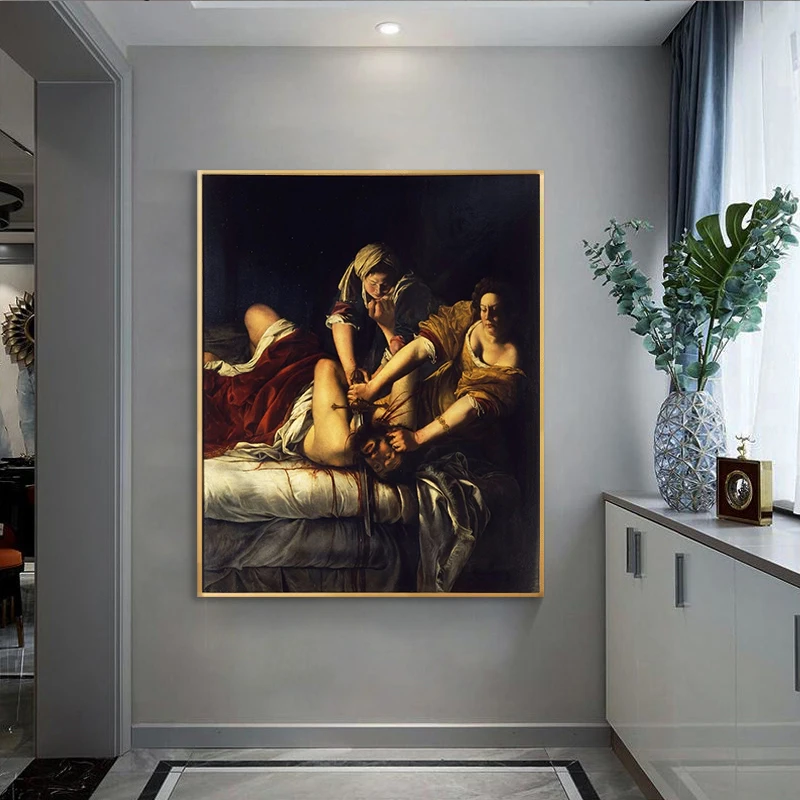 Голофернс Джудит блеск (Artemisia Gentileschi) холст постер украшение живопись | Дом и сад