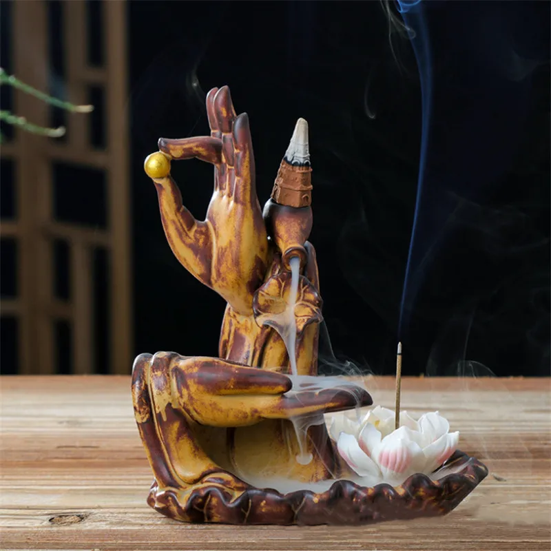 Керамический держатель для благовоний в виде бергамота и лотоса|Благовония