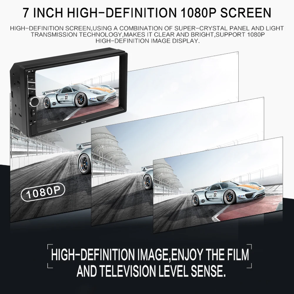 AUTO 7&quot HD Touch Screen 2 Din Car Radio For Carplay Android Player MP5 SD/FM/USB/AUX/Bluetooth Siri Voice control for IPhone |