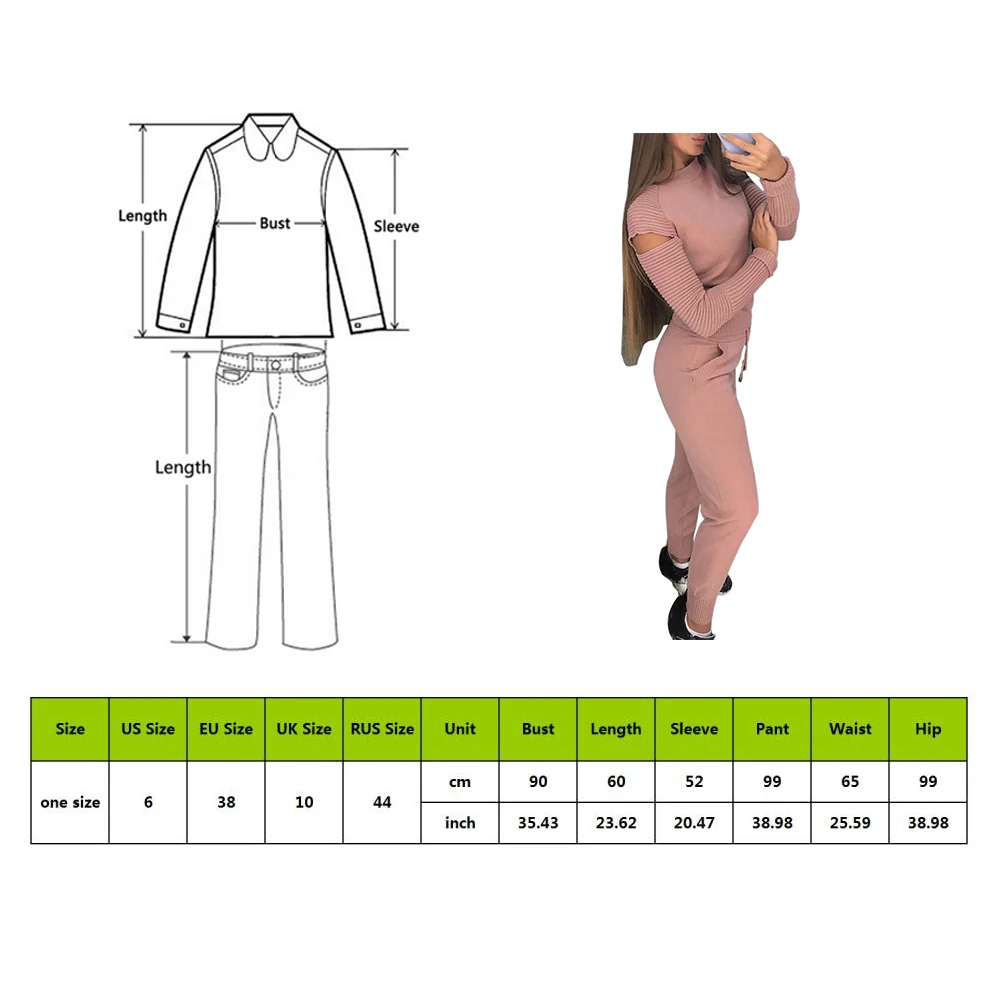 HEFLASHOR комплект из двух предметов Осенний вязаный женский спортивный костюм