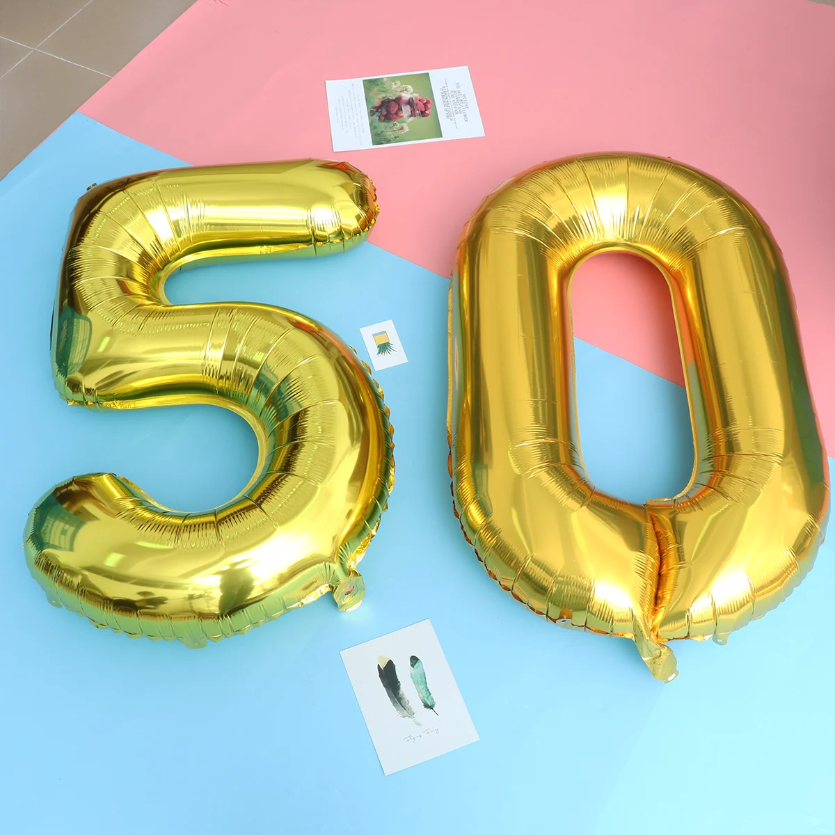 

40 Inch Gold Number 50th Balloon Party Festival Decorations Birthday Anniversary Jumbo Foil Balloons Party Supplies Photo Props